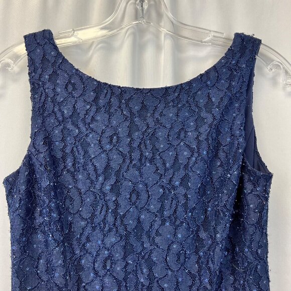 Speechless Women’s Sleeveless Fit Flare Lace Dress Back Zip Navy 5 Juniors - Picture 3 of 9